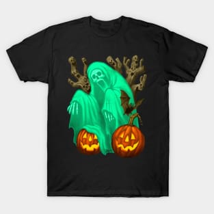 Vintage Halloween "Draw This In Your Style": Halloween Ghostcard T-Shirt